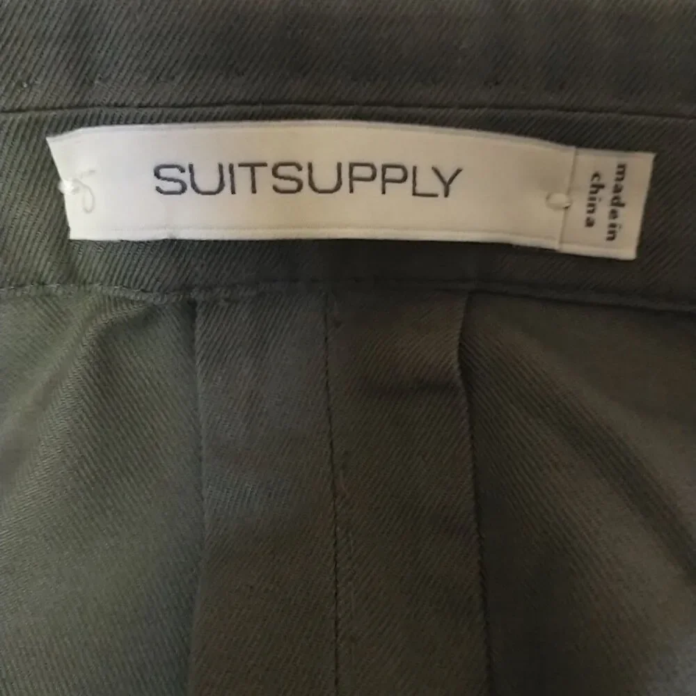 Suitsupply Havana Double Breasted Blazer Mens 44 Slim Green Egyptian Cotton